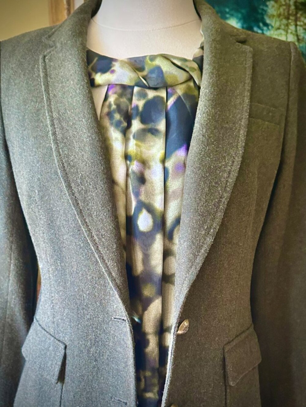 Tyler Kim watercolor sleeveless blouse  (Blazer not included in listing)